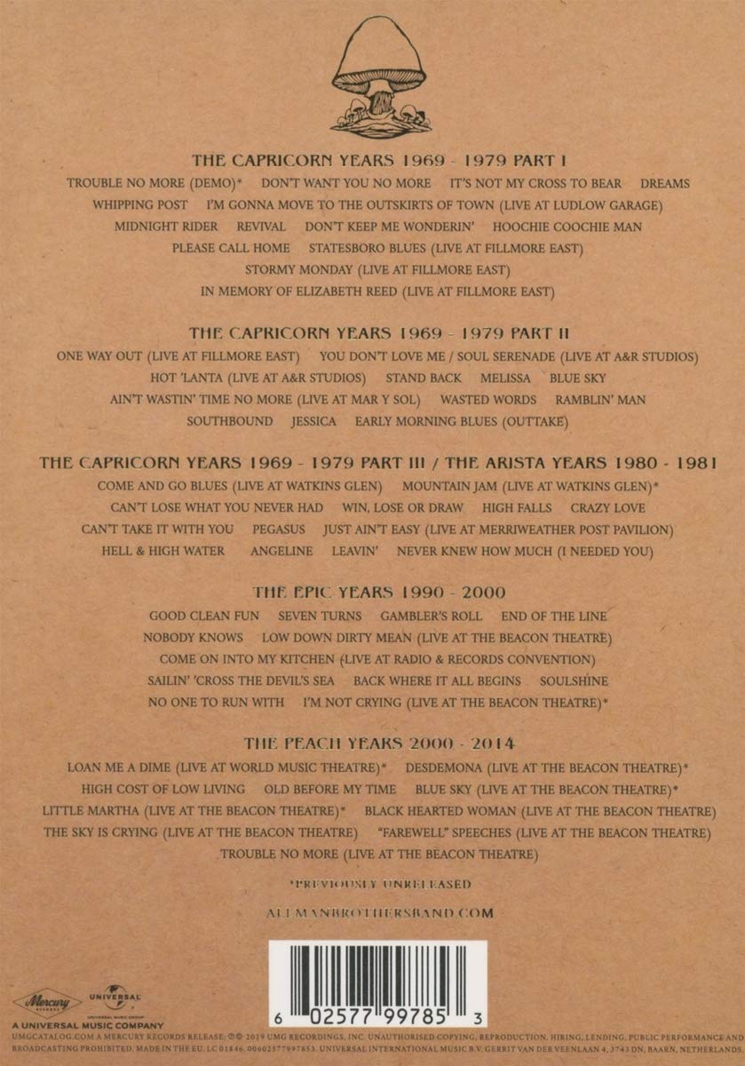 The Allman Brothers Band Trouble No More 50th Anniversary Collection 5 Cd Box Set Amazon Com Music