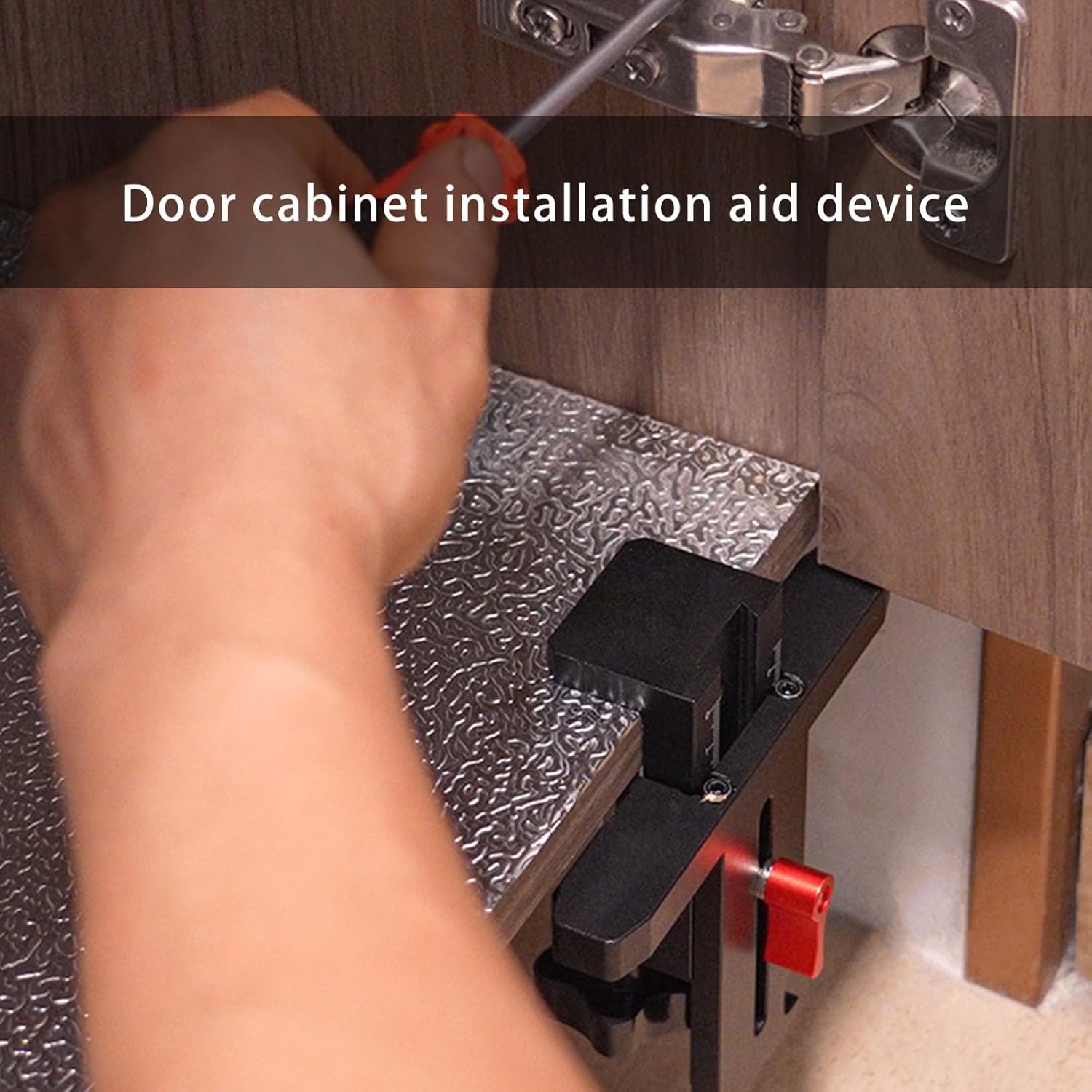 Multifunctional Cabinet Door Installation Aid Feature Ergonomic and Antislip Pad for Woodworking Mounting Clamp Aluminum Alloy Leveler