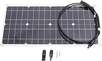 Vista 5 de WALFRONT Flexible Solar Panel Charger Monocrystalline 25W Portable Overload Protection 16V for RVs Yachts 12V