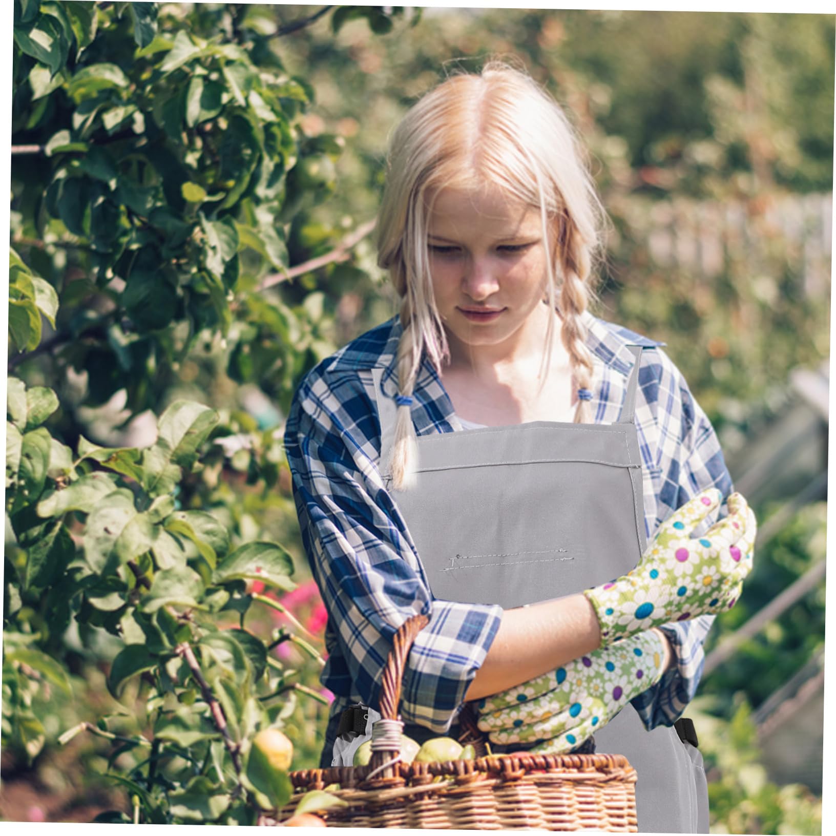 Gartenschürze Mit Taschen Für Obst Und Gemüse Verstellbarer Gürtel Oxford-stoff Ernteschürze Gartenbedarf