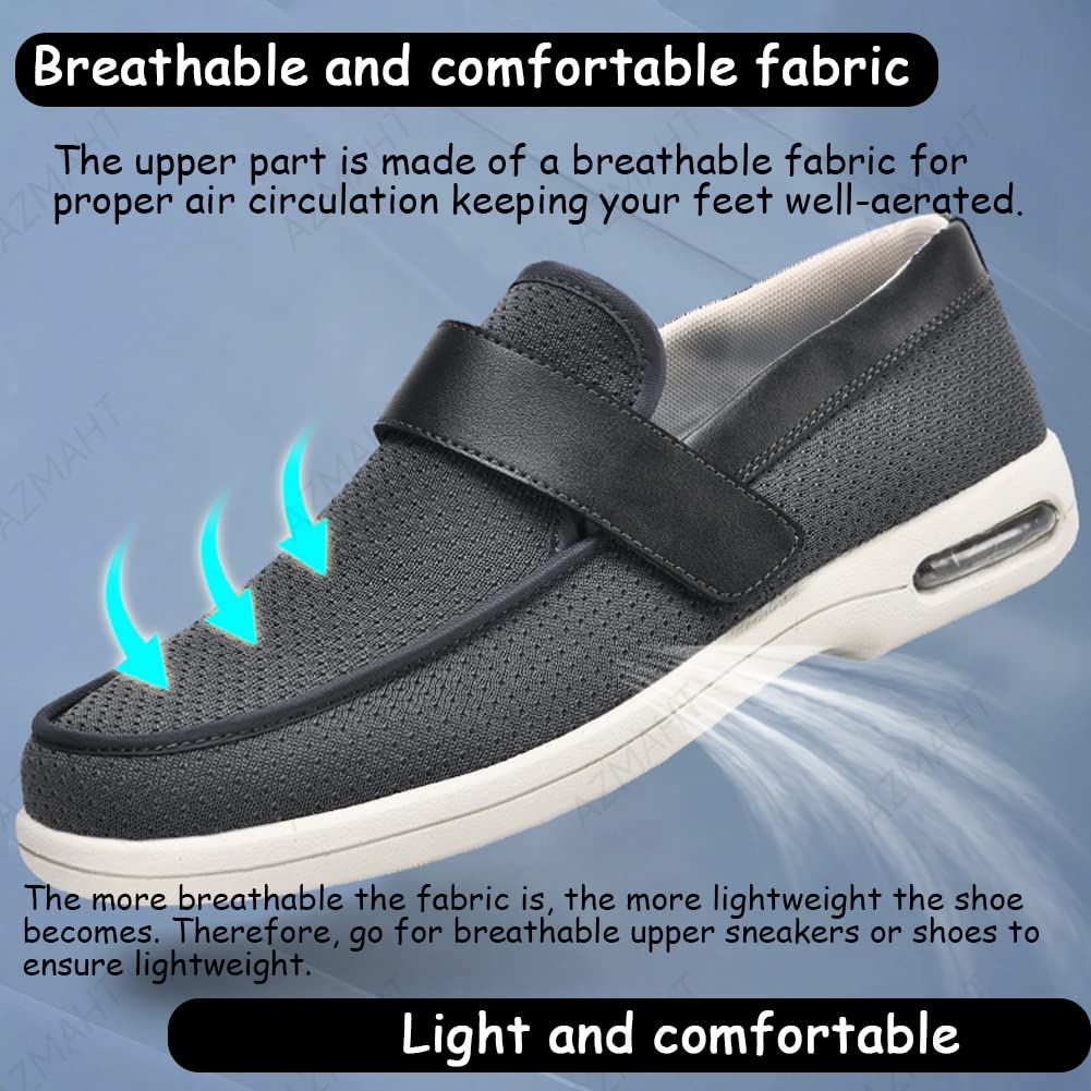 Zapatos Especiales para Juanetes Zapatos Mocasines Cómodos Ortopédicas Soportes de Arco y Talones la absorción de Choque Calzado de Trabajo Antideslizante Made IN Spain,Azul,43 EU