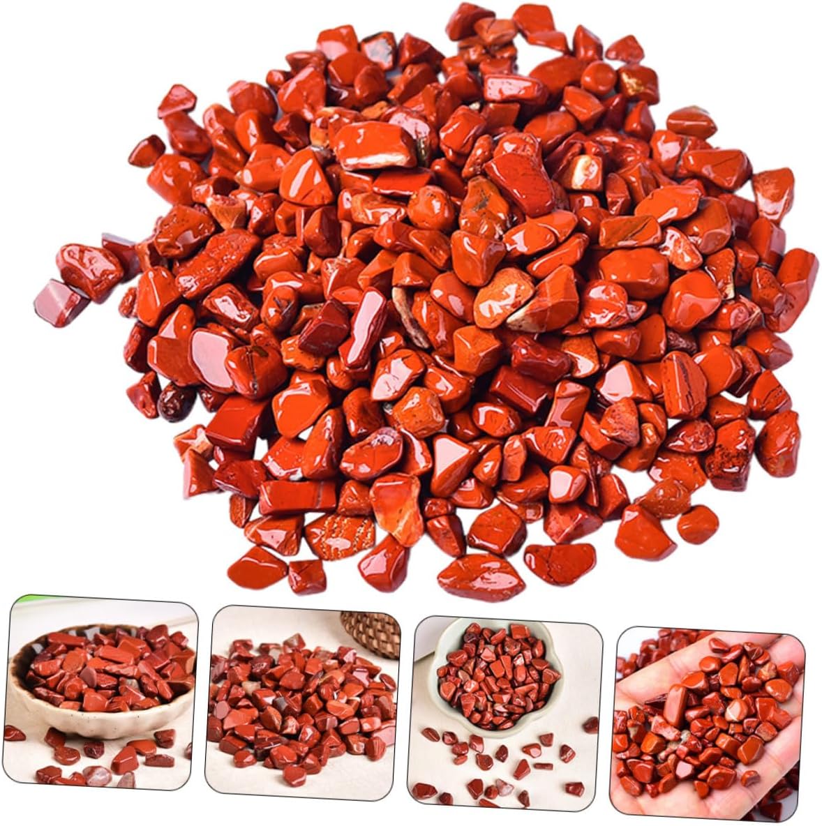 Toyvian Red Jasper Aquarium Gravel Stones 7-9mm Bulk Fish Tank Rocks Natural Terrarium Rocks Decorative Landscaping Gravel for Aquatic Pets