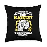 What Doesnt Kill You Electricity Funny Electrician Gift Throw Pillow