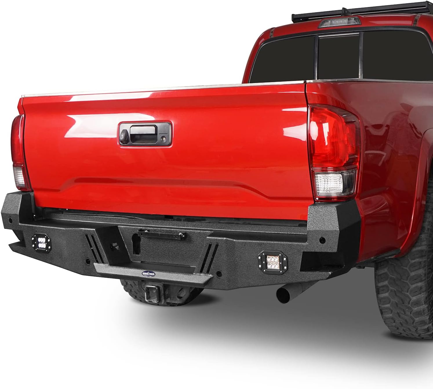 Hooke Road Tacoma Front Bumper + Rear Bumper w/Winch Plate, D-rings & LED Lights Compatible with 2016-2023 Toyota Tacoma 3rd Gen