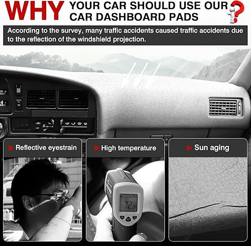 Vista 2 de Autorder Alfombrilla para tablero de instrumentos para Toyota 4Runner 1990-1995, accesorios para camioneta, cubierta de salpicadero, alfombrilla