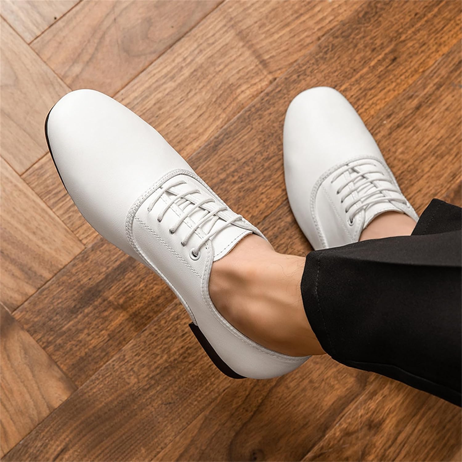 Men's Modern Dance Shoes Low Heel Waltz Latin Evening Dancing Shoes Rubber Full Sole Oxford Shoes