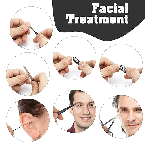 Miniatura 10 de Kit de uñas, esenciales de viaje, kit de manicura, cortaúñas para hombres, juego de cortaúñas, kit de aseo para hombres, regalos para marido,