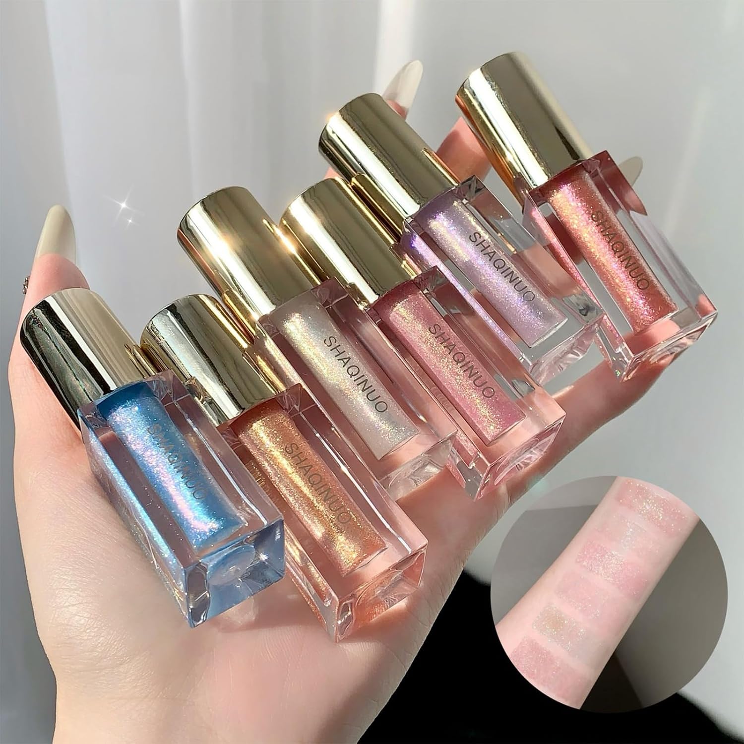 Shimmery Glitter Lip Gloss Set - Hydrating Lip Plumper