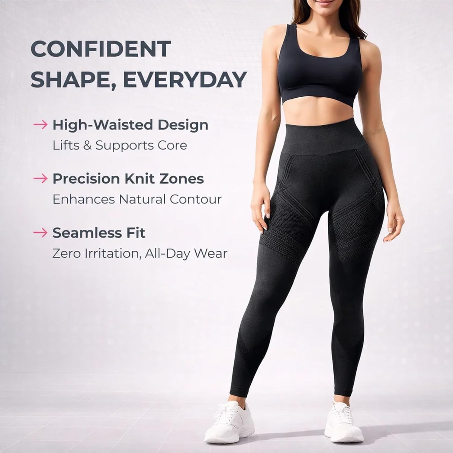 3D Cellulite Leggings, High Waist 3D Anti Cellulite Leggings for Women, Slimming Workout Yoga Pants - Image 2