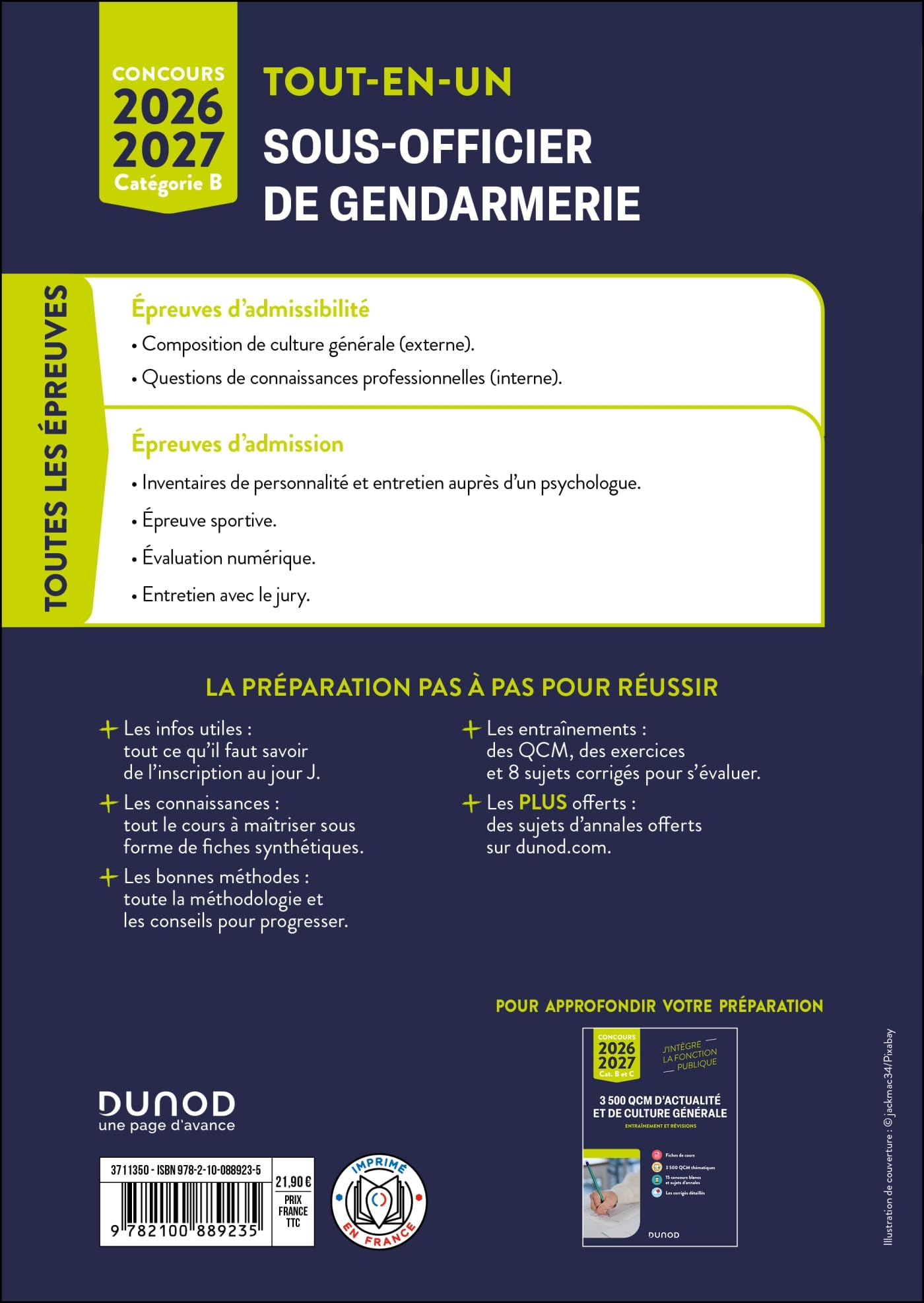 Concours Sous-officier de gendarmerie externe et interne - Tout-en-un 2026/2027
