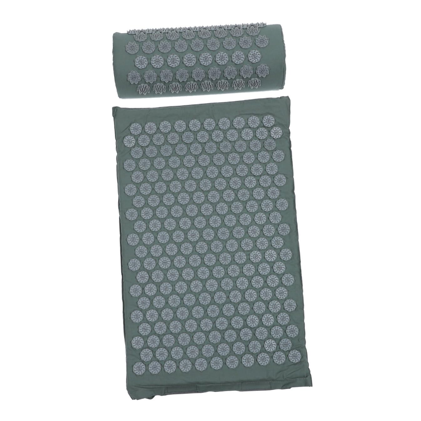 Kit 2 Pièces de Tapis de Massage et Coussin D'acupression Cervicale Confortable en Coton avec Paquet de Rangement Lavable pour Relaxation du Dos