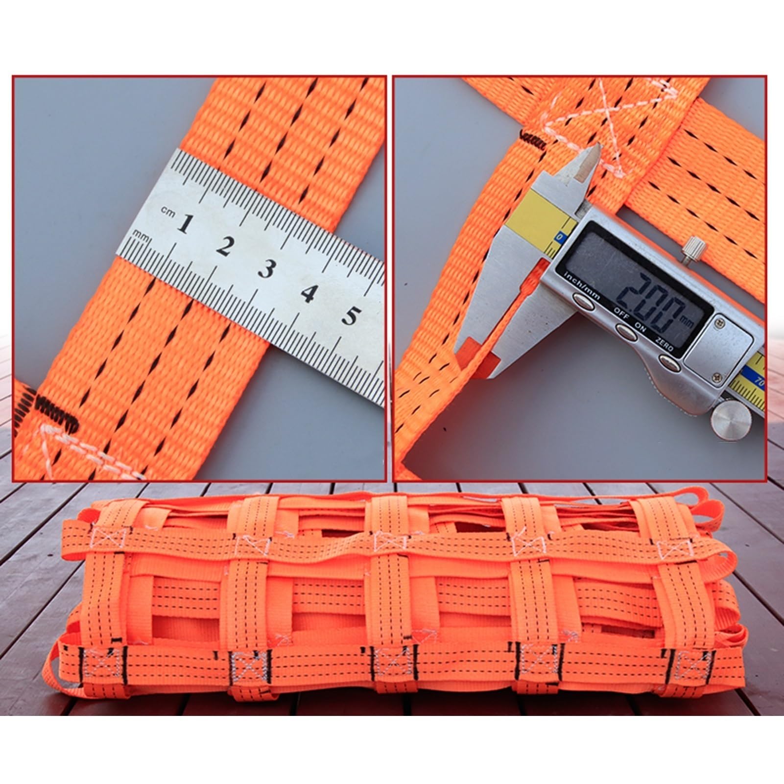 Heavy Duty Cargo Hebenetz 4x4M Nylon Hebeband Hebekorb für Bau Takelage Umzug Abschleppen & Hebezeug (Tragfähigkeit: 3T)