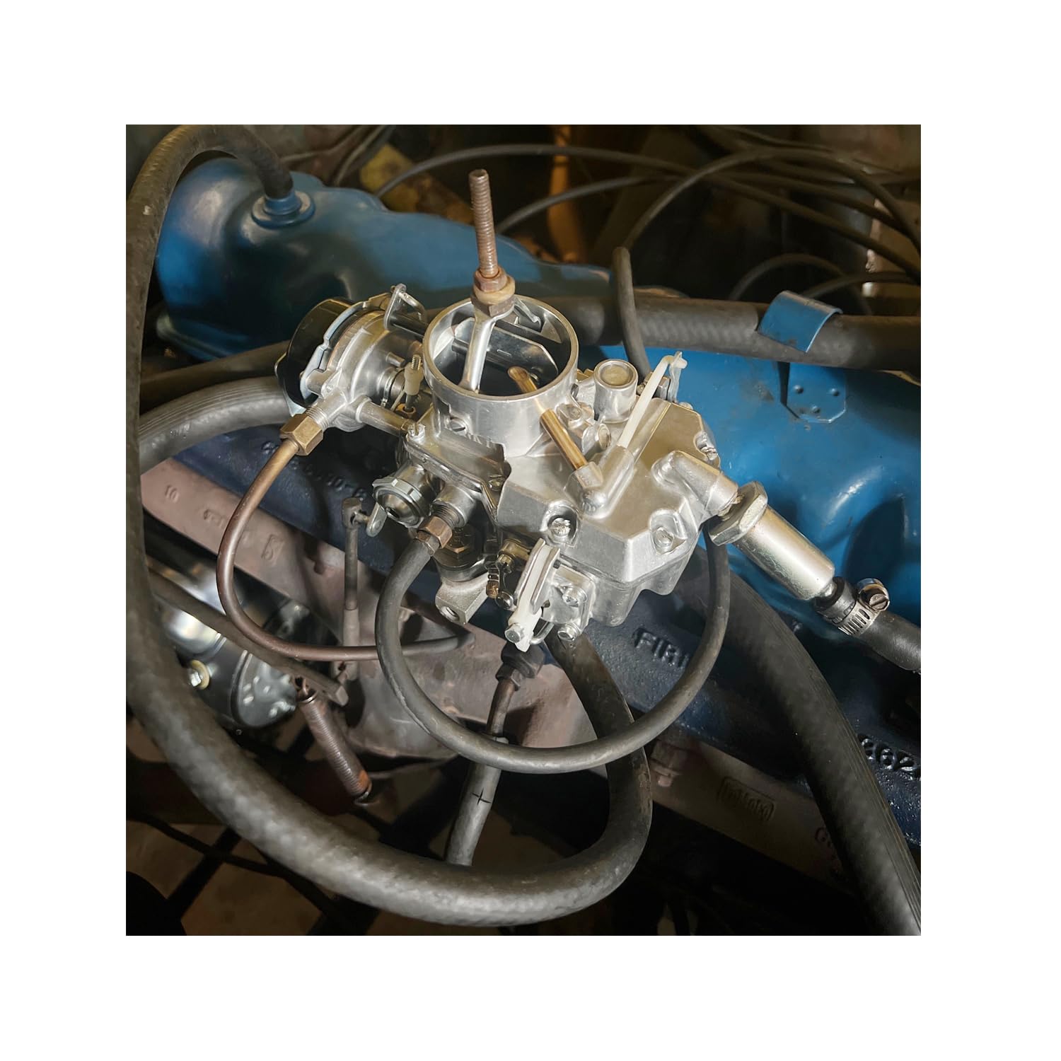 Photo 1 of Autolite 1100 1 barrel Carburetor installed at 1963-1968 Ford Mustang Falcon Comet 170 & 200 Cid Inline 6 Cylinder Engines Automatic hot air choke