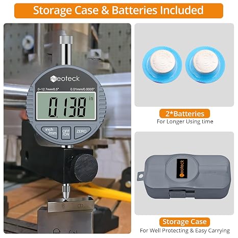 Neoteck 0.5 Digital Indicator + 1 Dial Indicator and Magnetic Base