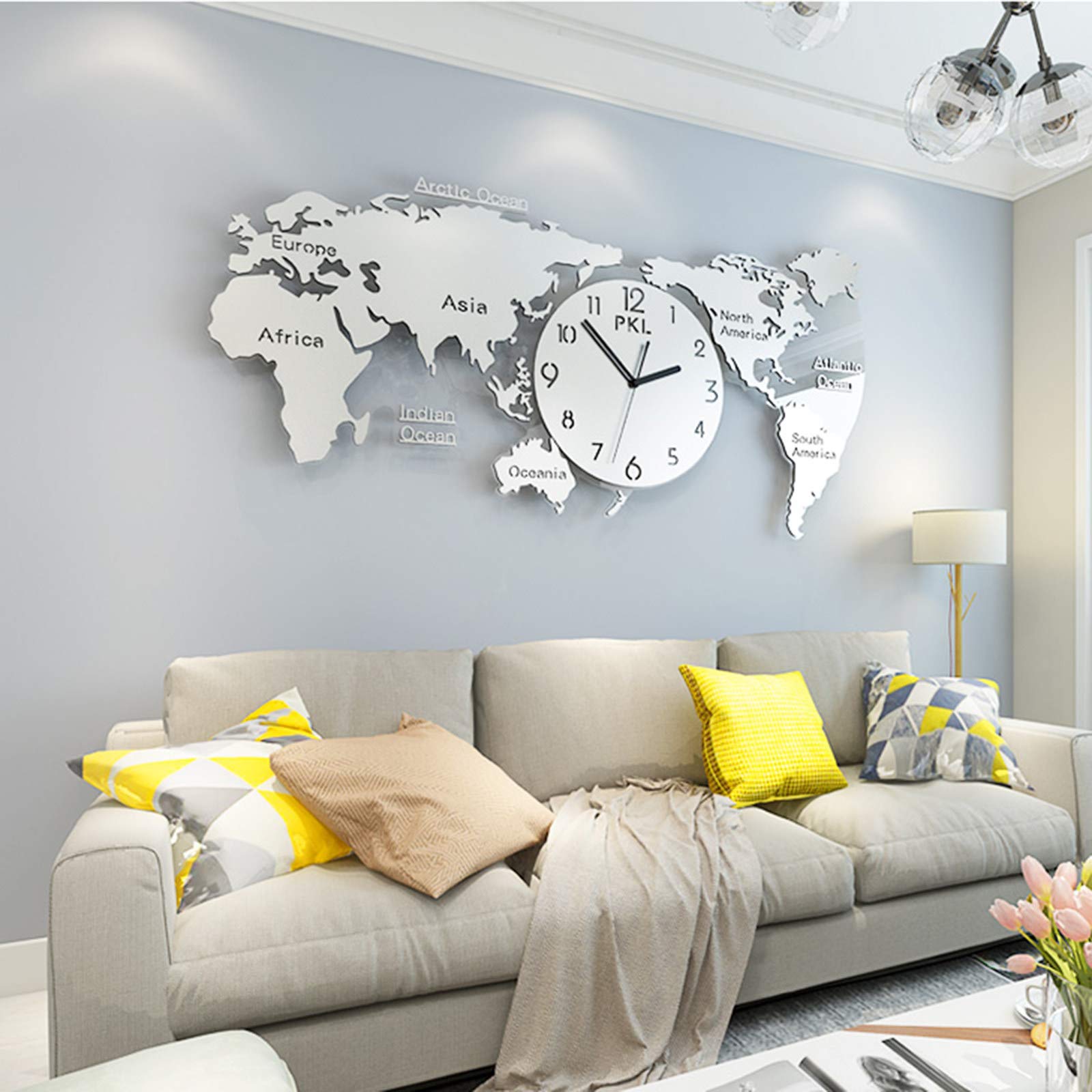 BZVV Mappa del mondo da parete, orologio da parete con fuso orario, orologio da parete decorativo per camera da letto, soggiorno, casa, ufficio, sfondo, decorazione da parete, orologio da parete fai BZVV Mappa del mondo da parete, orologio da parete con fuso orario, orologio da parete decorativo per camera da letto, soggiorno, casa, ufficio, sfondo, decorazione da parete, orologio da parete fai