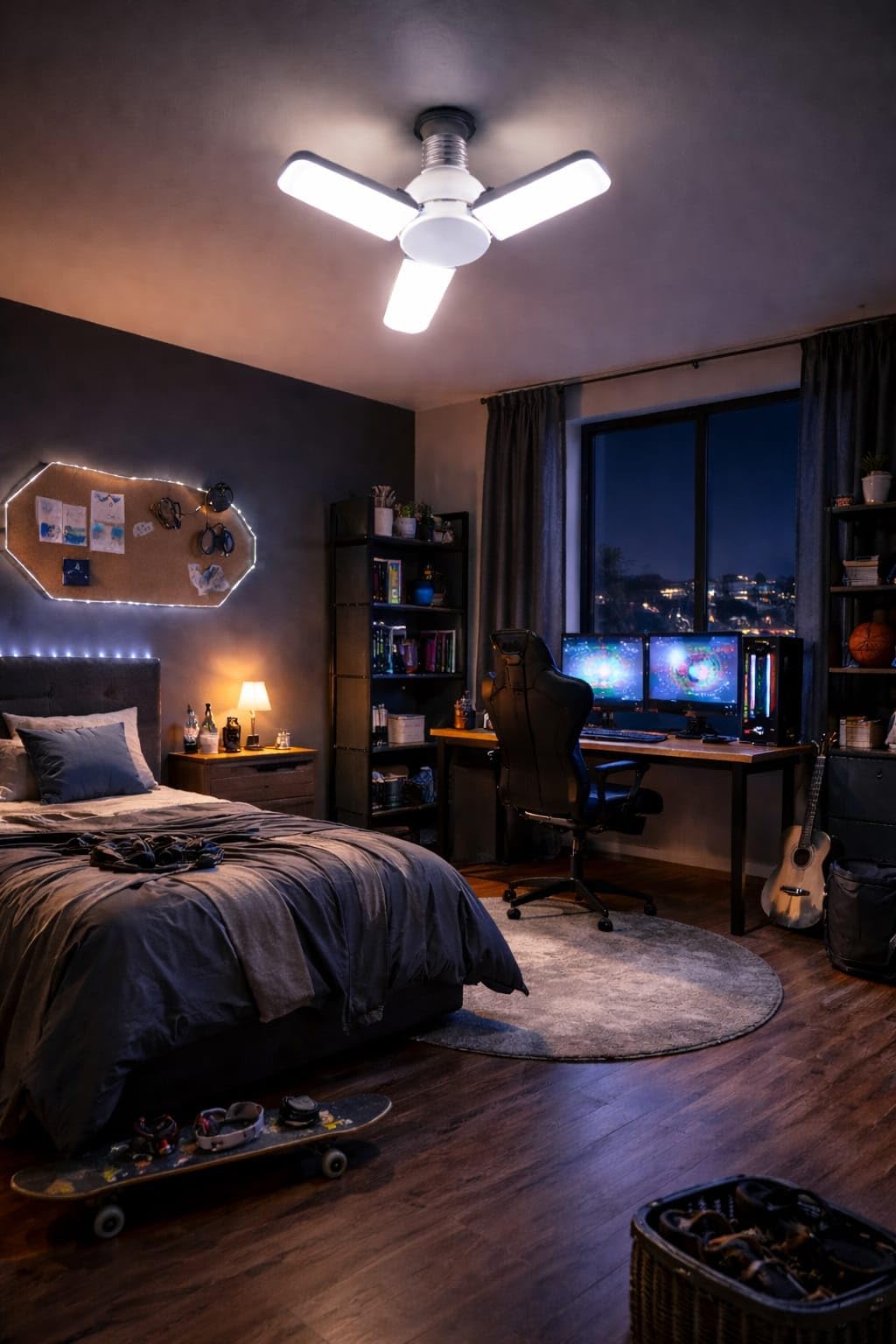 3 Kollu Katlanabilir LED Tavan Ampulü E27 Duy Uyumlu Yüksek Parlaklık Enerji Tasarruflu Modern Tavan Aydınlatma Armatürü Ev Ofis Yatak Odası Salon İçin
