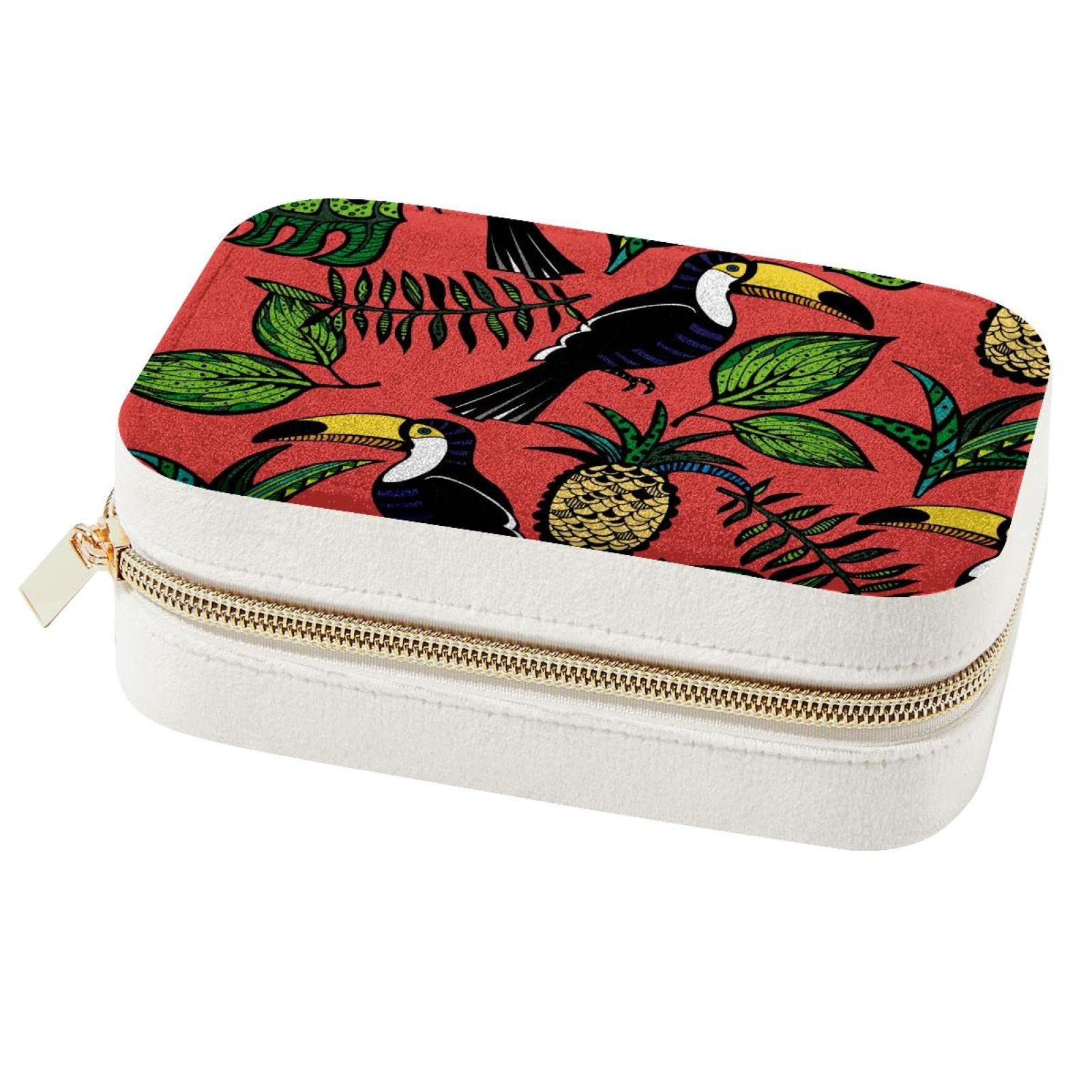 Boîte à bijoux de voyage toucan idée cadeau anniversaire pour femmes et filles