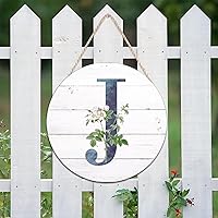 Vista 99 de Welcome Sign for Wall Initial Letter C Blue Round Wood Signs Monogram White Floral Wood Plaque Fresh Flowers 12in Mid Century Home Wall Decor for