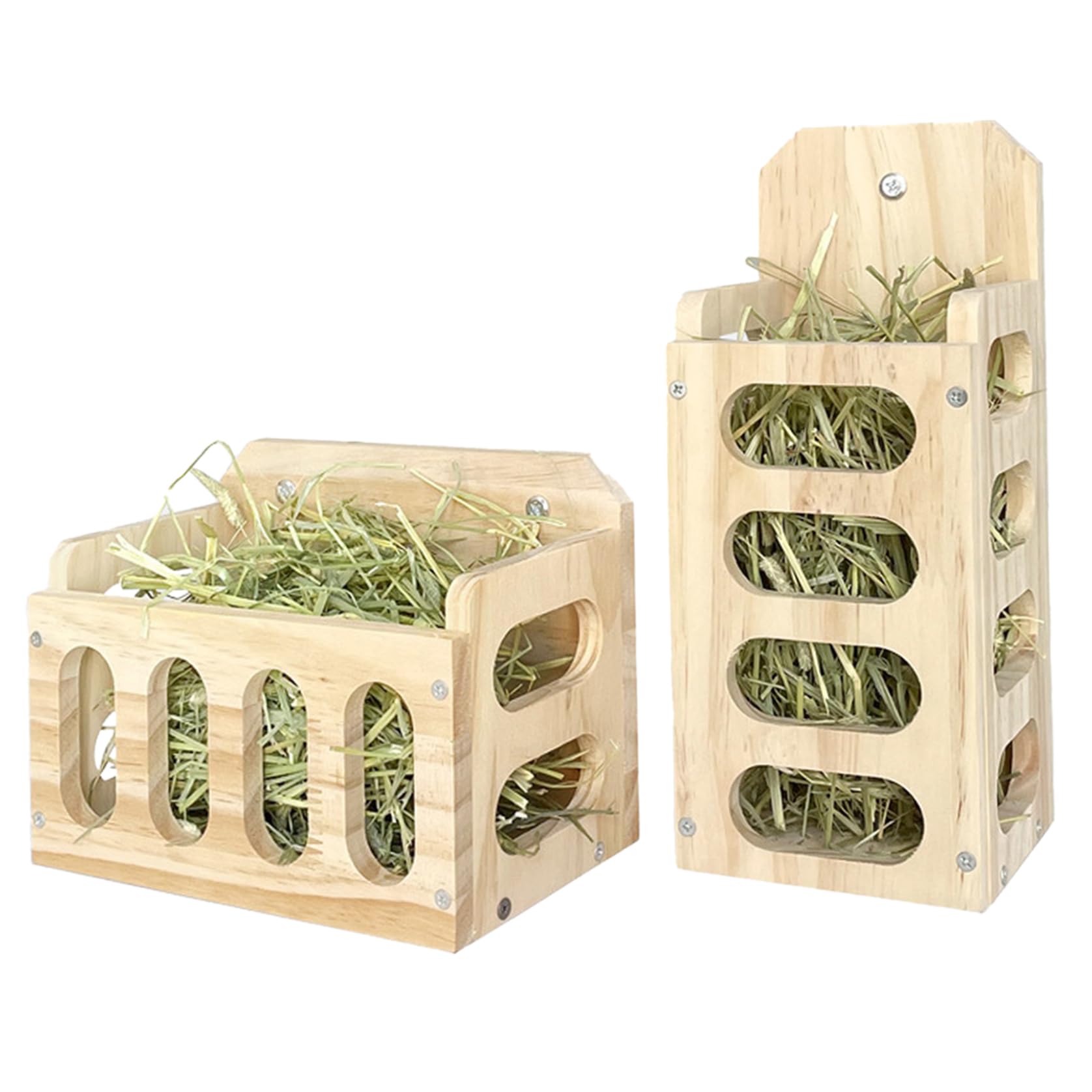 Heu-Futterstation Für Kaninchen - Großes Holz Heuraufe Für Meerschweinchen, Hamster & Chinchilla