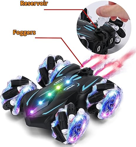 Miniatura 3 de Coche de acrobacias a control remoto con detección de gestos mejorados con luces y música, juguete de control remoto de gestos de mano con gestos de