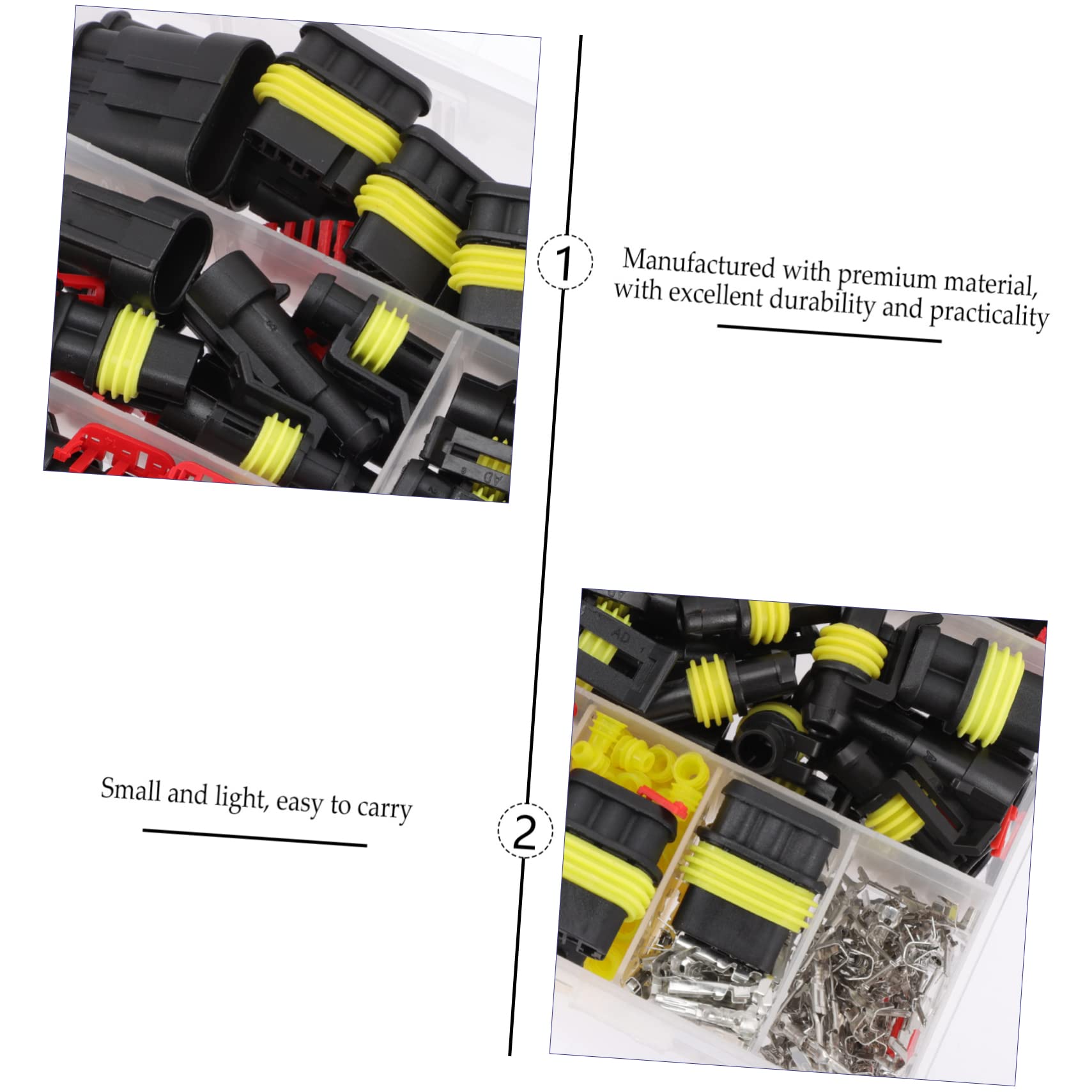 Amosfun 2 Juegos Kit de Conectores Eléctricos para Automóviles Conectores Impermeables para Cables de Moto Camión y Barco Instalación y Material Resistente al Agua