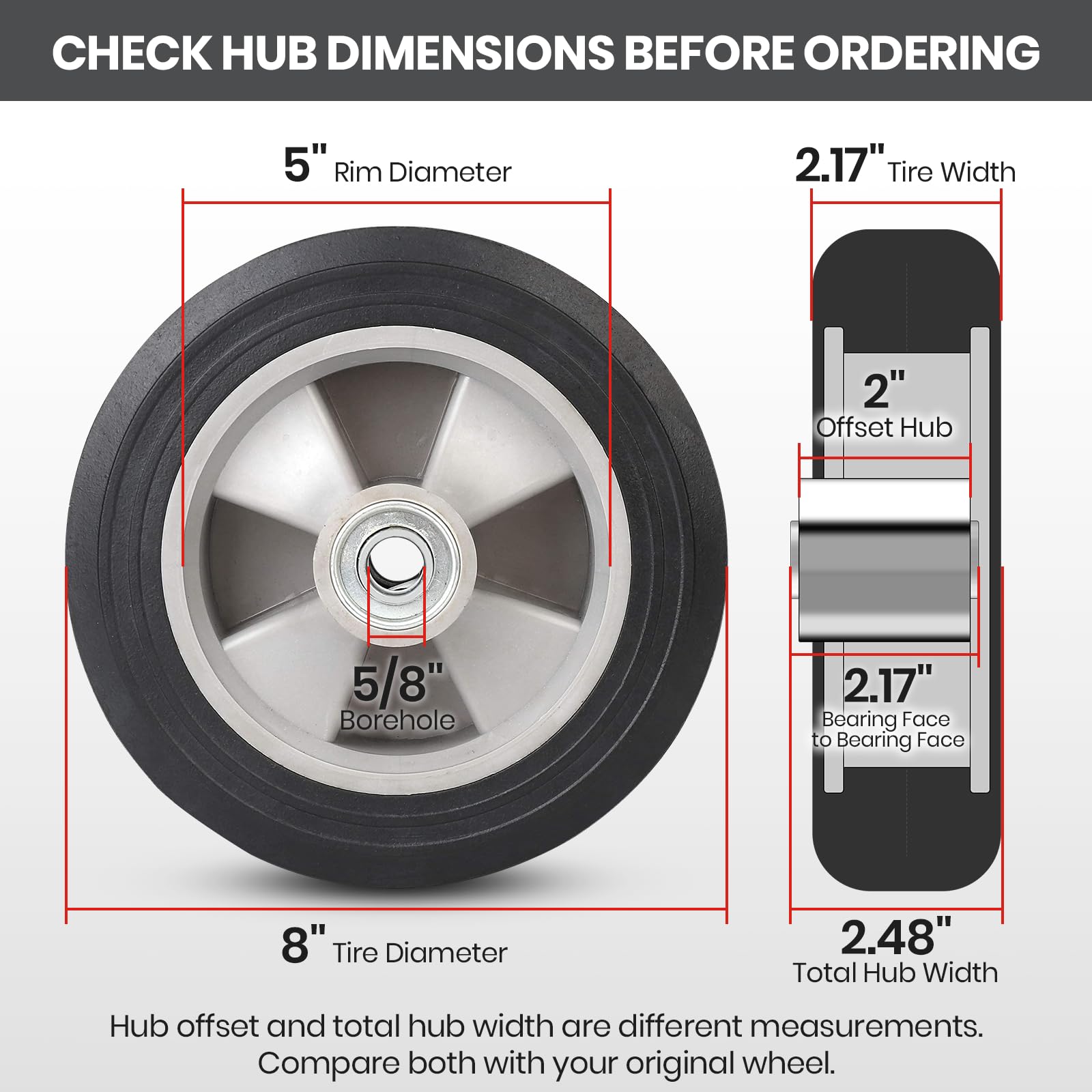 Run-Flat Wheels for Hand Trucks & Dollies - Heavy Duty -2