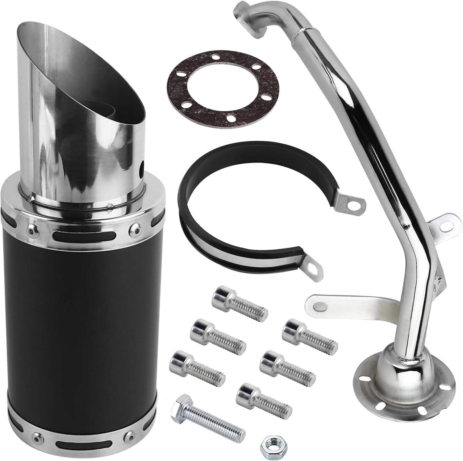 FLYPIG High Performance Muffler Exhaust Pipe Assembly kit for GY6 125cc