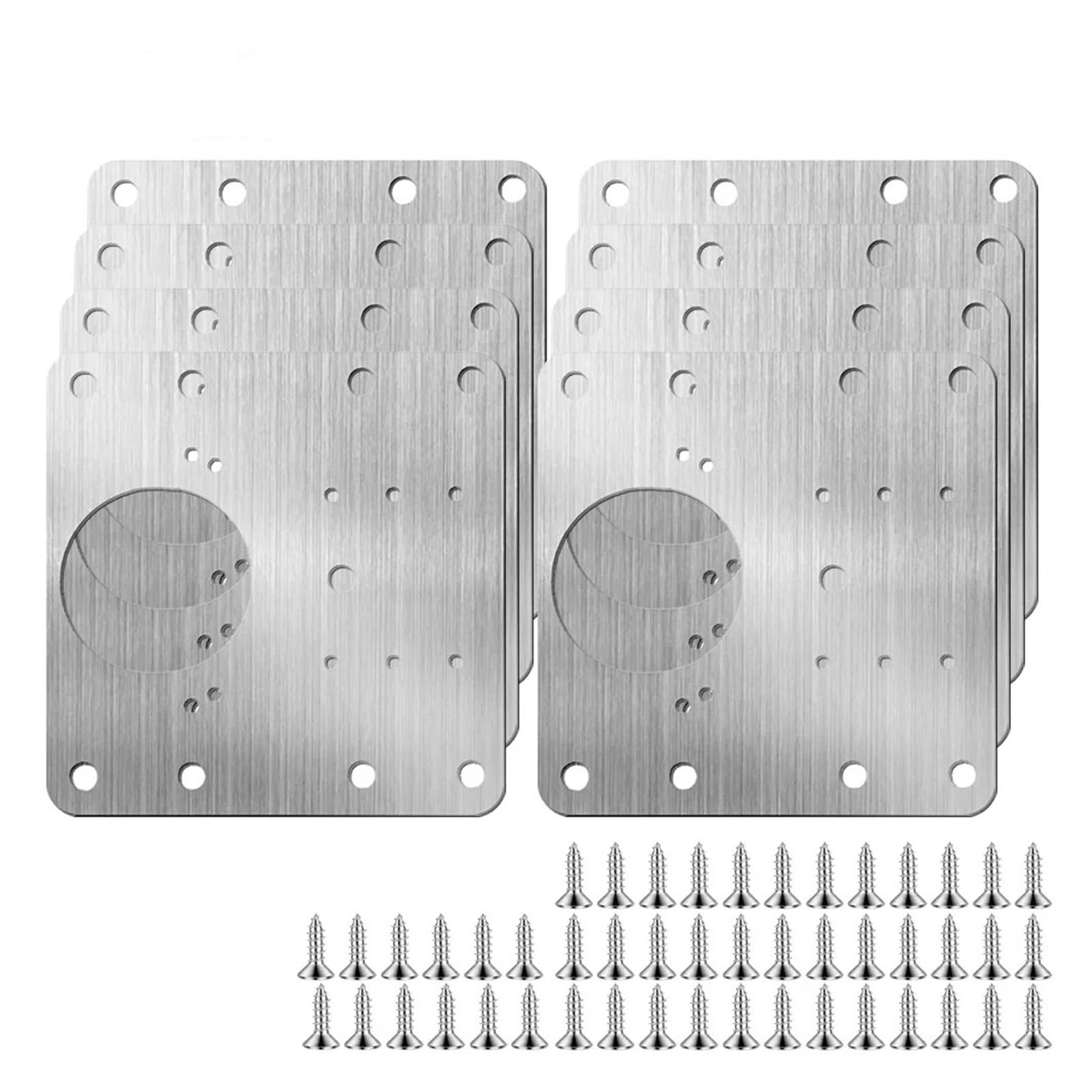Meytxoa B-4Pairs(8Pcs) Hinge Repair Plate 10/1Pairs Hinge Repair Plate Cupboard Door Mounting Tool Furniture Cabinet Hardware Stainless Steel Fixing Kit(B-4Pairs(8Pcs))