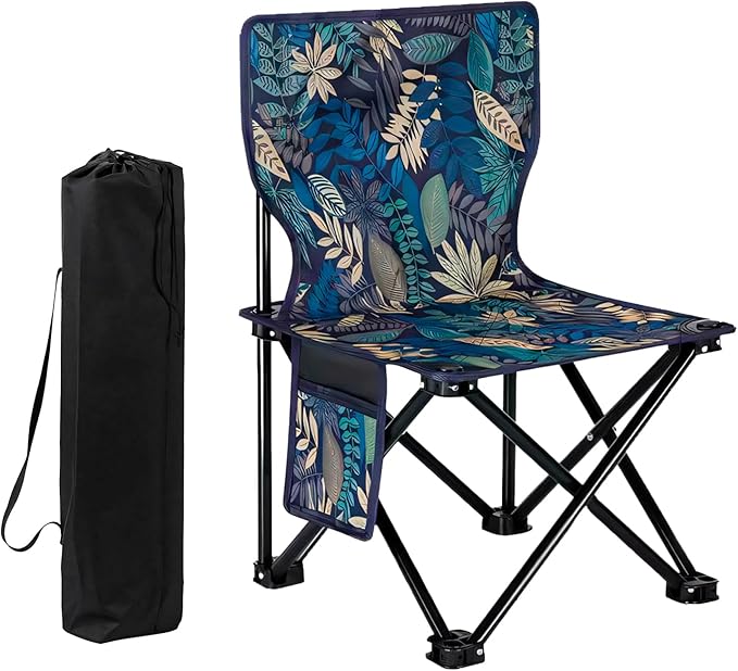 Silla plegable JKMX diseño hojas de arce con bolsillo lateral y bolsa de transporte