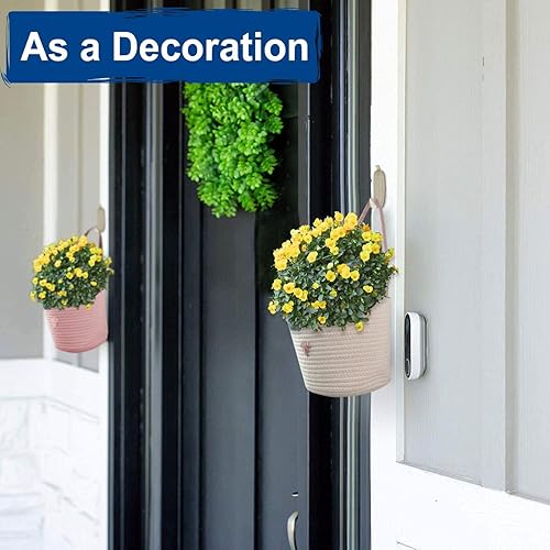 Miniatura 5 de 2 cestas de Pascua de conejo para niños, cesta de conejo de cuerda de algodón tejida a mano con asa para relleno de Pascua y búsqueda de huevos,