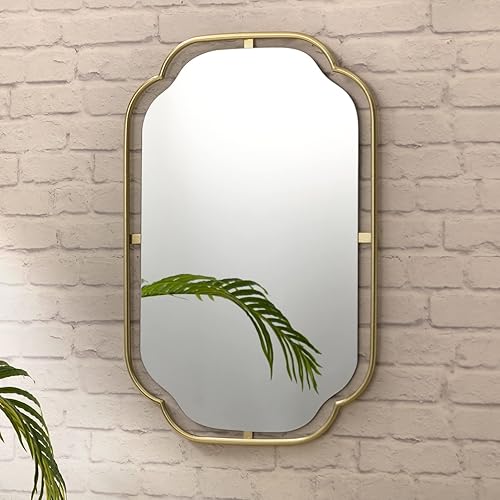 PARANTA Espejo de pared de longitud completa, espejo de gimnasio barato con marco para colgar, espejo largo dorado grande decorativo para oficina y