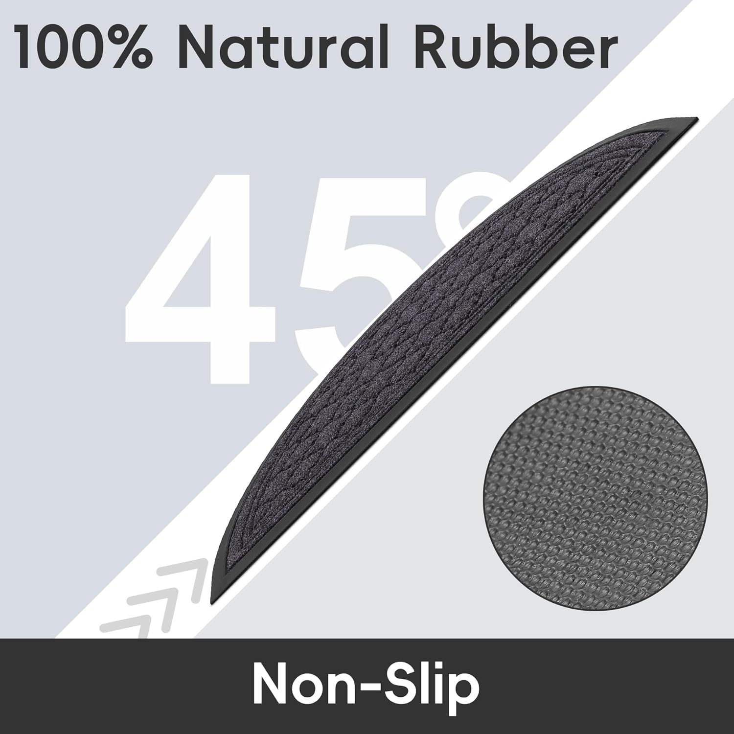 Homaxy Half Moon Door Mats Indoor, Non Slip Rubber Door Matts, Dirt Trapper Absorbent Doormat Outdoor - Image 3