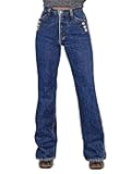 Bootcut High Waist Button Decor Solid Trouser Jeans for Women Stretch Casual Denim Pants