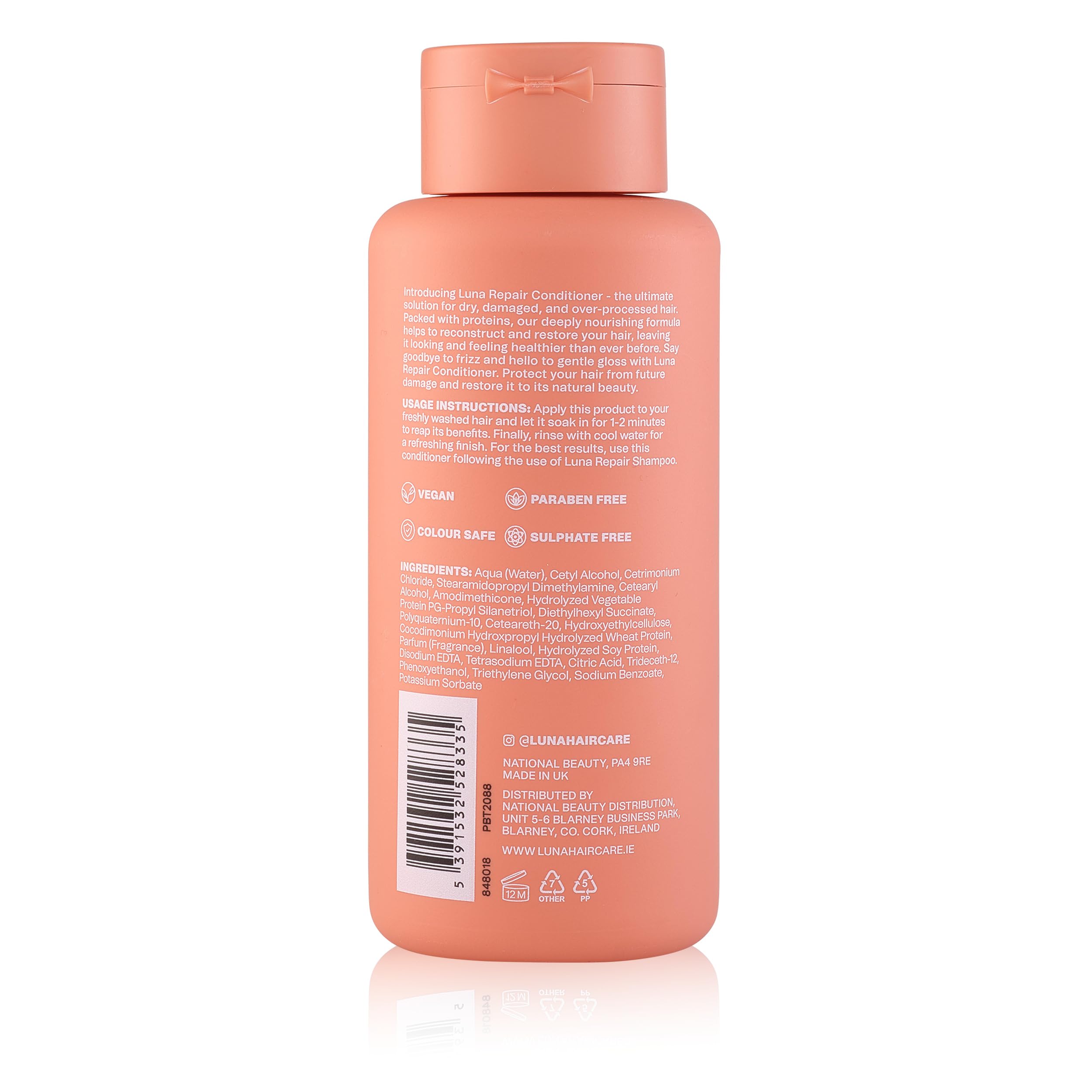 Luna Professional Haircare Repair Conditioner for Dry Damaged Hair, Reconstructing Beauty Formula for Softer Resilient Locks - Image 2