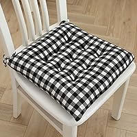 Vista 2 de Chair Pads 14x14In Chair Cushions for Dining Chairs Black Square Bench Cushion Swing Cushion for Lounger Garden Furniture Patio Lounger Indoor for