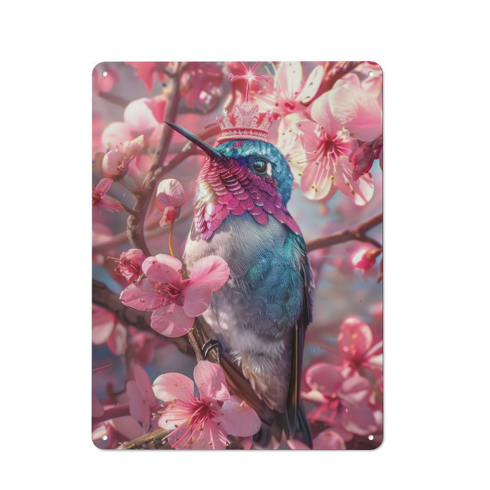 Junmoney Blue Hummingbird Retro Metal Wall Sign 40X30cm For Studio Or Craft Room, For Metal Sign Collectors, For Garage And Workshop Walls