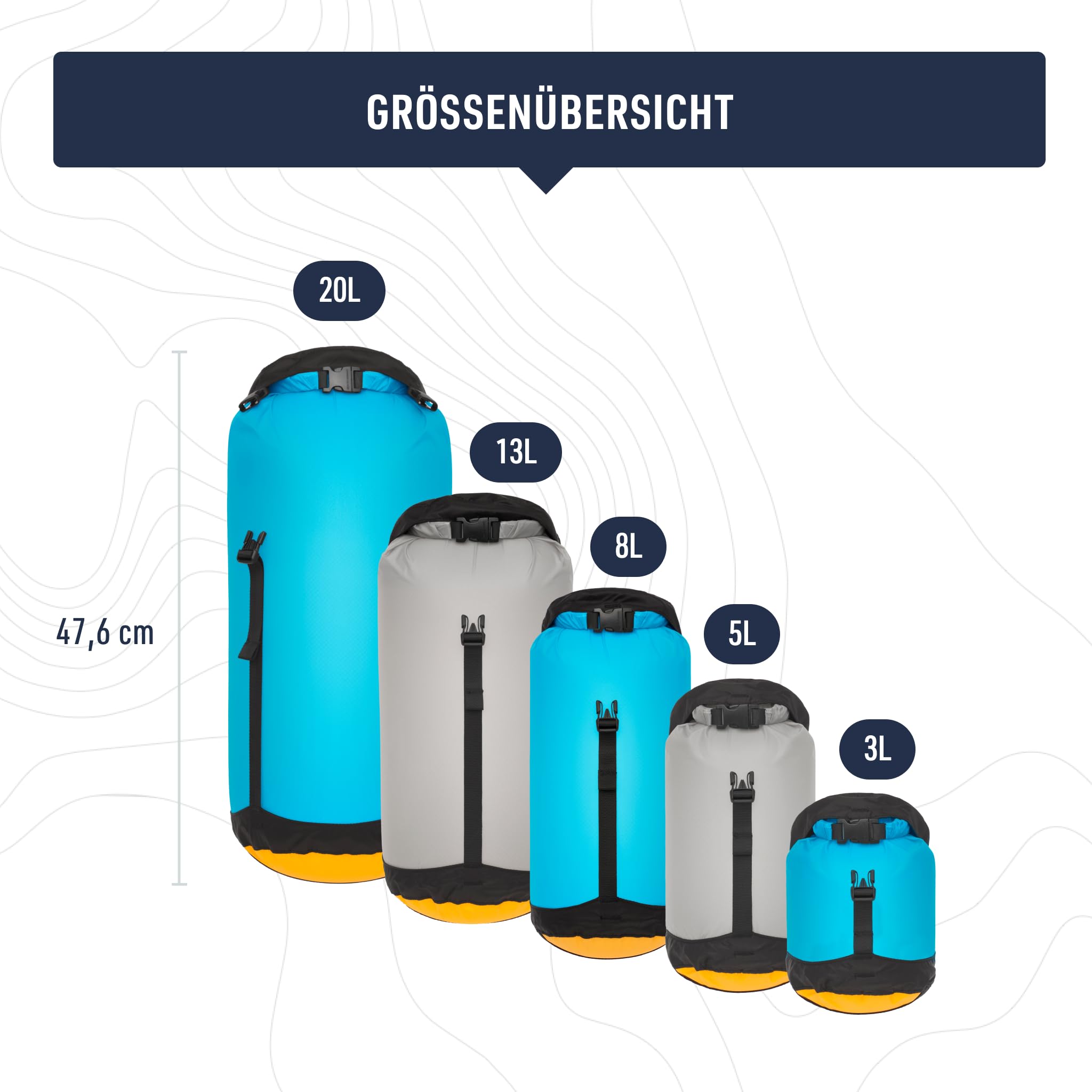 SEA TO SUMMIT - Evac Compression Dry Bag UL - Kompakte & wasserdichte Tasche - Ultraleicht - Rollverschluss - Wandern & Paddelsport