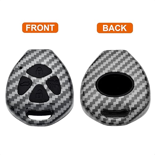 Miniatura 5 de Llavero inteligente de silicona negra texturizada de fibra de carbono, compatible con Pontiac Vibe Scion FR-S IQ TC XB XD para Subaru BRZ para