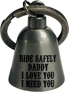 Custom Name Ride Safely I Love You I Need You Motorcycle 'Evil Spirits' Biker Bell. Our Custom Bells are Universal fit. Custom Made in the USA (Silver Bell)