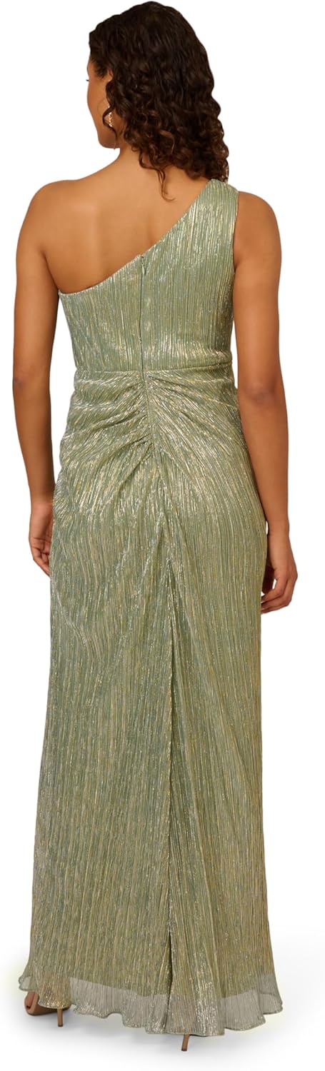 Adrianna Papell Womens Stardust Pleated Draped Gown - Image 2