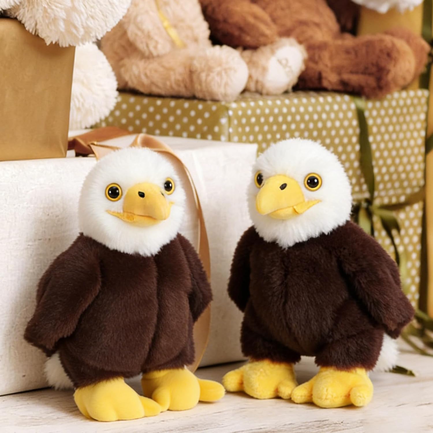 6pcs Zoo Bald Eagle Stuffed Animal Lover Gifts for Friends Wild Zoo Animals Bald Eagle Furry Plaything 7.87 Inches Gifts for Families