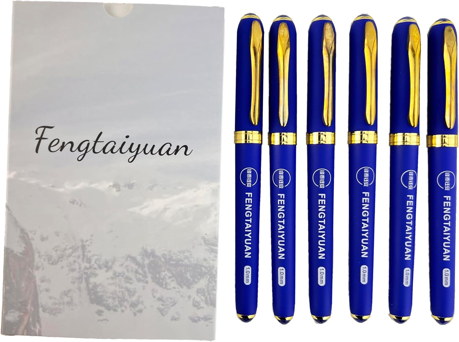 Fengtaiyuan B10P18Prox6, Gel Pens, Blue Ink, Bold Point 1.0mm, Writting Pens, Smooth, 6 Pack (B10P18Prox6)