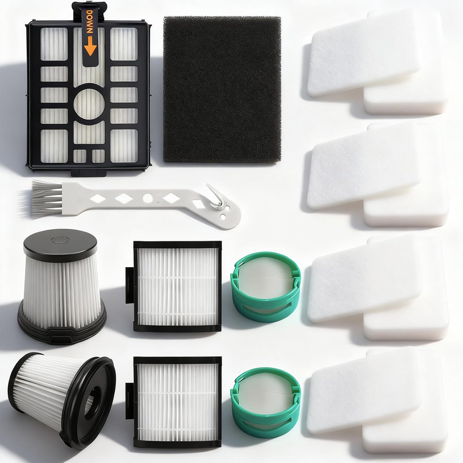 IW3511 Filters for Shark Detect Pro Cordless Vacuum with Auto-empty System, Complete Replacement set Compatible with IW3511 IW3120 IW3525Q IW3615, Helps Remove Hair, Pet Dander, Pollen, Dust, Odor