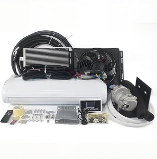 Universal 12V DC air conditioner, concealed RV air conditioner 10000btu electric A/C system kit, silent evaporator air conditioner unit, for trucks, RVs, trailers, campers, vans, buses, etc (12V)