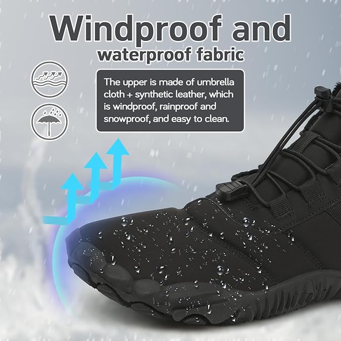 FlexEase Barefoot Chaussures Hiver Homme Femme Minimalistes