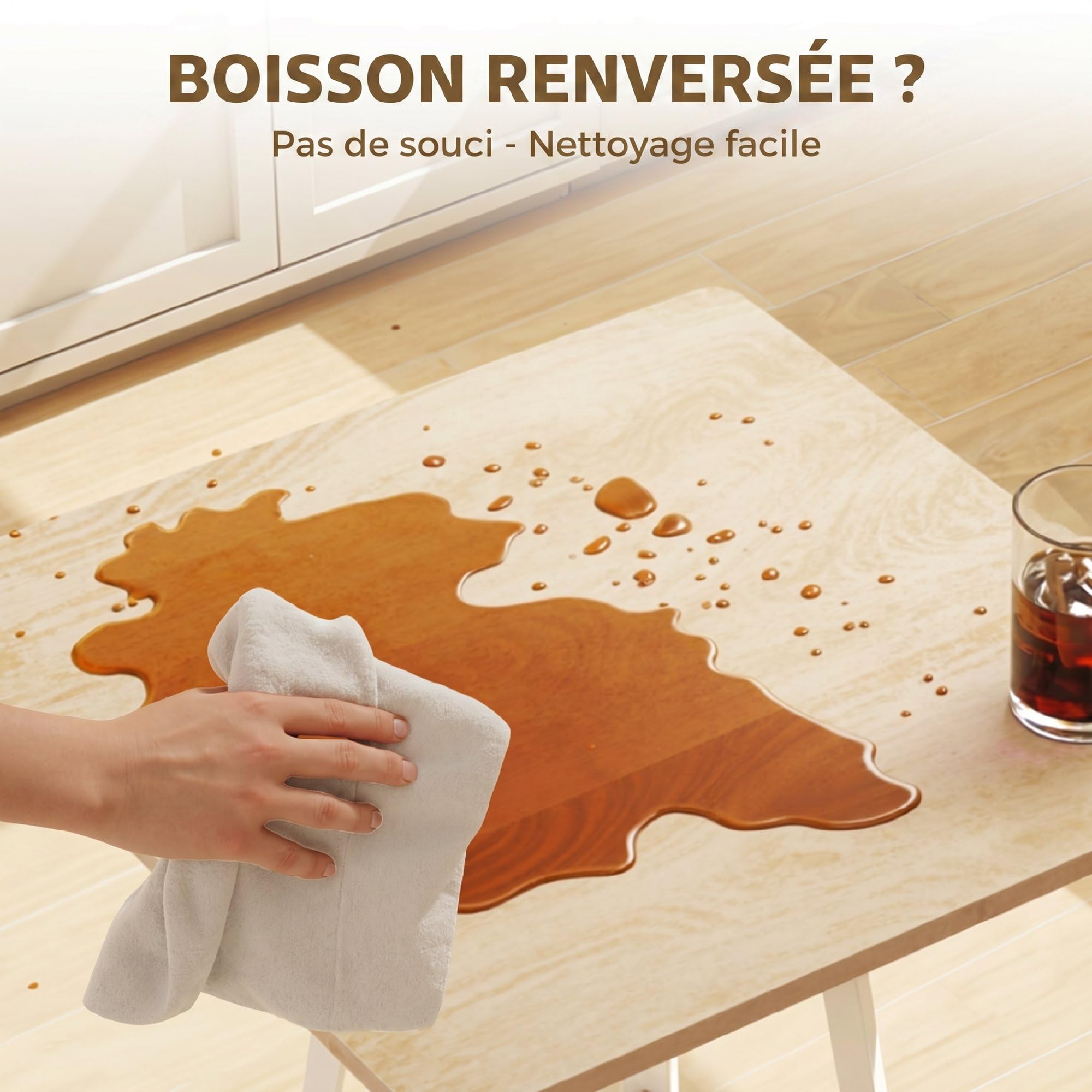 HOMCOM Table de Bar carrée pour 2 Personnes, 55 x 55 x 95 cm, Table Haute Cuisine Mange-Debout avec étagère de Rangement, Cadre en métal, pour Cuisine, Salon, Bois Naturel et Blanc