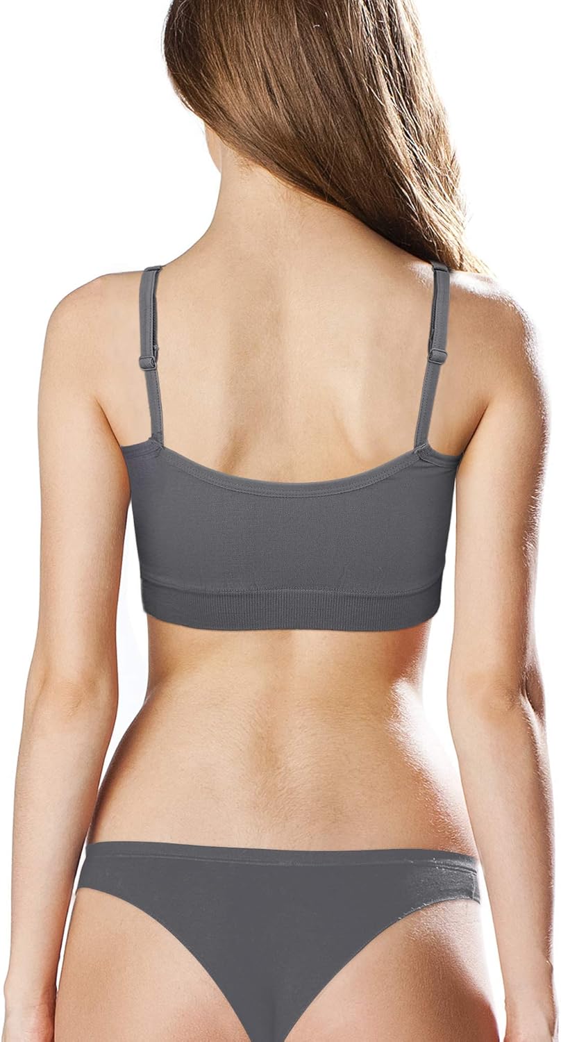 SATINIOR 4 Pieces Bralette Neck Cami Bra Wireless Tank Top Sports Bra for Women - Image 4