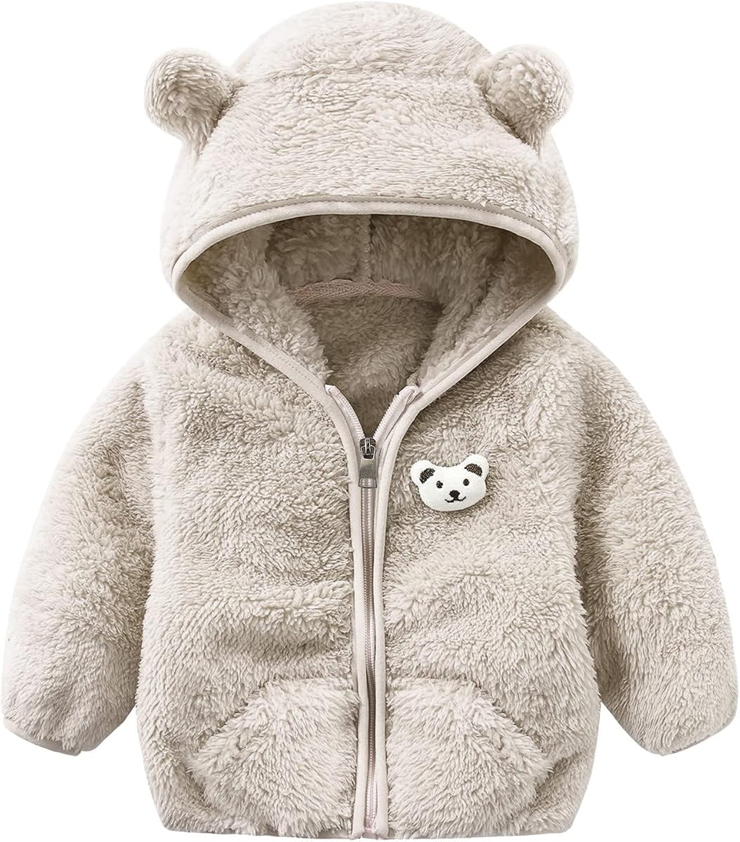 Abrigos de invierno para niños pequeños, chaqueta con orejas de oso con capucha de dibujos animados, abrigo de invierno, prendas de vestir exteriores para otoño