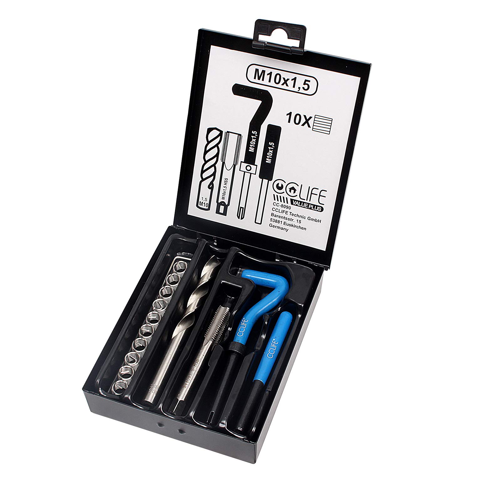 Thread Chaser Kit M18x1.5 Thread Repair Kit - 10-Piece Helicoil Kit ...