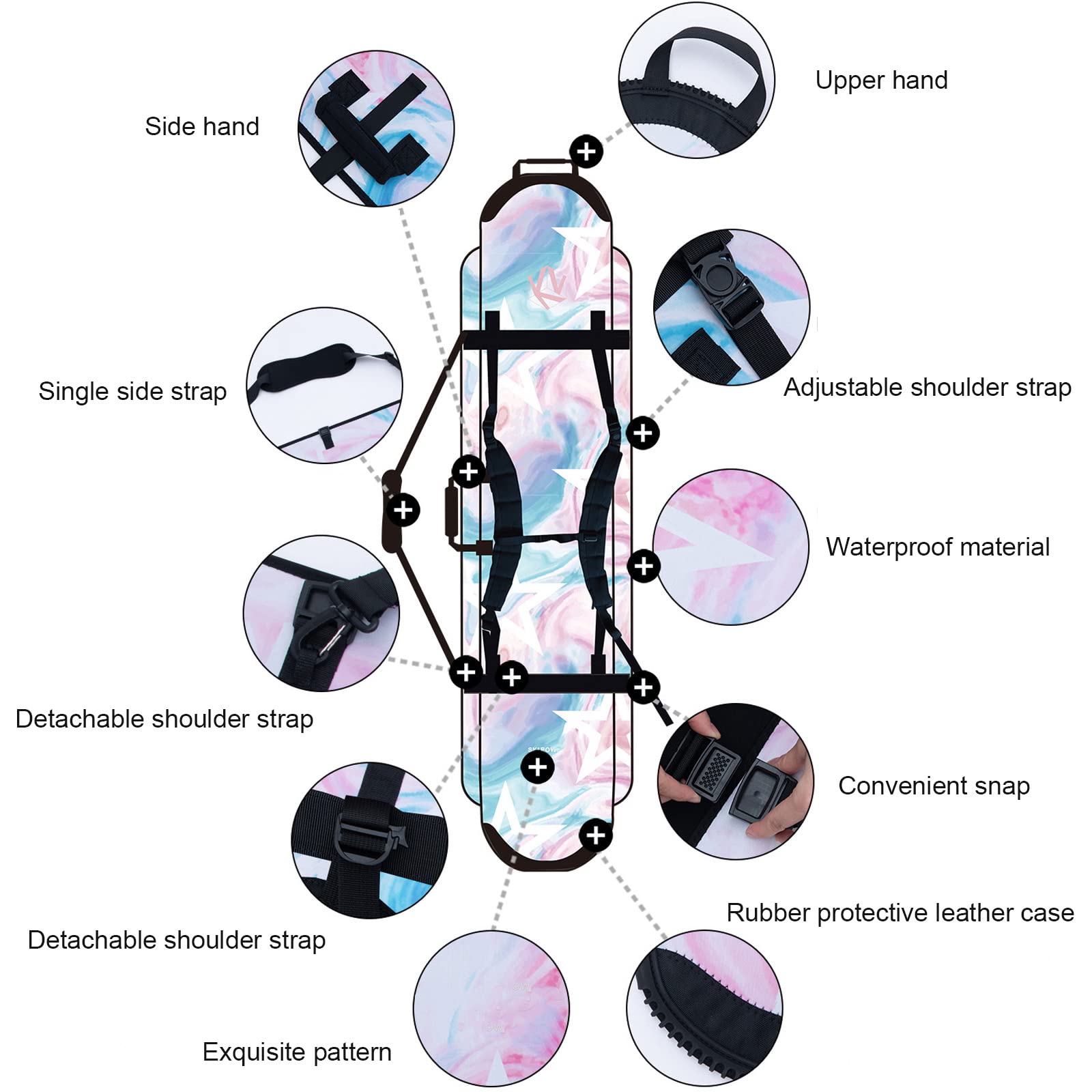 Housse de Snowboard Housse de Protection pour Snowboard Accessoires de Snowboard Sangle de Sac pour Rangement de Voyage Valise de Protection pour Le Transport Sac de Planche